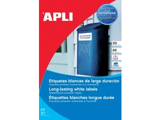 Apli Waterbestendige Etiketten ft 210x297mm wit - 1