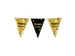 Slinger Folie vlaggen Party Flag Foil 'Happy Birthday' Goud-Zwart 10m