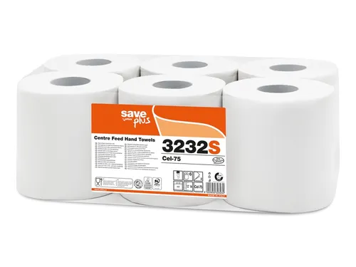 Poetspapier Celtex Save Centerfeed Midi 2-laags wit 108 meter krimp a