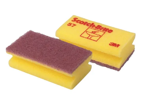 Schuurspons Scotch-Brite delicate oppervlakken 70x130mm geel 10 stuks
