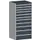 ladekast HxBxD 1600x800x750mm 11laden RAL7035 front RAL7016