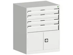 ladekast HxBxD 1000x800x650mm 4laden romp RAL7035 front RAL7035