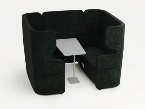 Zitgroep,2Banken,Tafel,4-Zits,Geluidabsorberend,Stof Antraciet