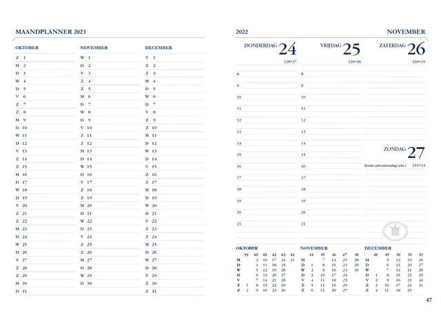 Agenda 2027 Ryam Weekplan Plus Mundior groot letter 7dagen/2pagina's a