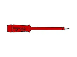 Meetpen Met Elastische Isolatiehuls 4mm Punt IN Roestvrij Staal - Rood