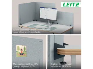 Bureauscherm Leitz in hoogte verstelbaar 70x60cm - 17