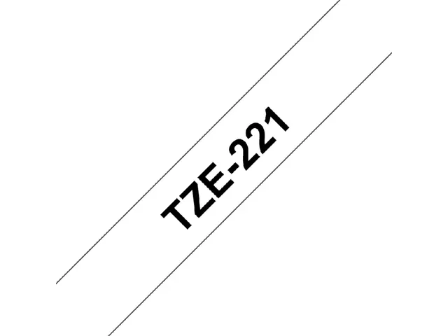 Labeltape Brother P-touch TZe-221 standaard 9mm zwart op wit
