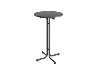 statafel,HxØ 1090x700mm,rond,4voeten wit,blad MDF wit - 1