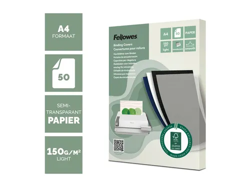 Voorblad Fellowes A4 FSC translucent papier 150gram 50vel