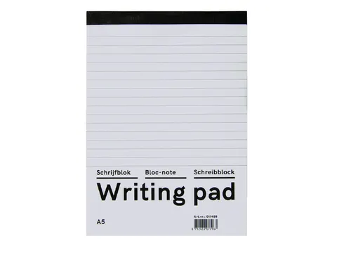 Schrijfblok Qbasic A5 lijn 160blz 60gr