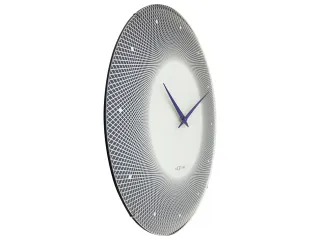Wandklok Nextime dia 50cm bolvormig glas blauw kunststof Deep - 3