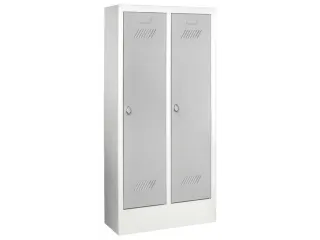 lockerkast v. kinderen,HxBxD 1300x530x300mm,2vak,RAL7035,front RAL5010 - 1