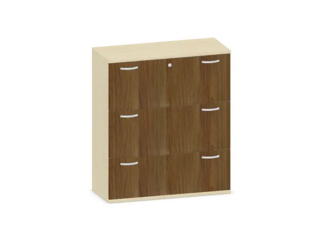 hangmappenkast 1150x1000x430mm 3hangmappenframes esdoorn +Noten