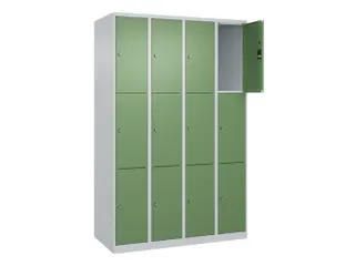 lockerkast,HxBxD 1850x1200x500mm,4x3vakken,vak B 300mm,cil.-slot - 1
