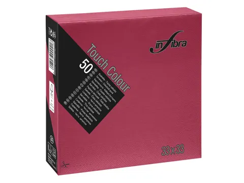 Servet Infibra I-0306 33x33cm 1/4 vouw 2-Laags Bordeaux Rood 900 Stuks