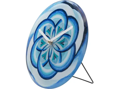 Tafelklok Nextime dia 20cm blauw glas Cosmo Blue Tafel