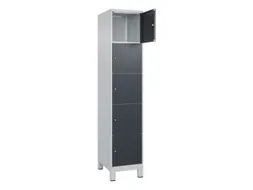 lockerkast,HxBxD 1950x400x500mm,1x5vakken,vak B 400mm,cil.-slot,voeten