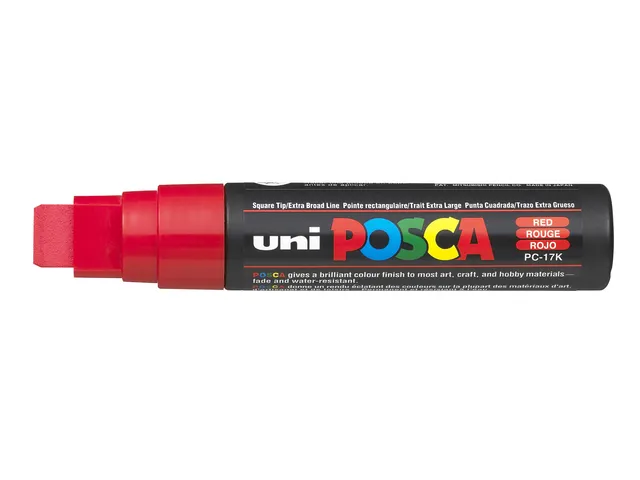 Verfstift Posca PC17K Extra Brede punt 15mm rechthoek rood