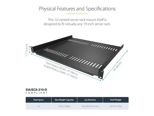 1U Geventileerd Server Rack Schap 16 inch