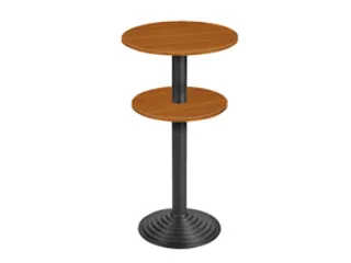 statafel,HxØ 1100x600mm,rond,schotelvoet zwart,blad kersenboom,2e bla - 2