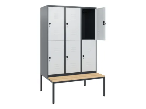 Dubbeldekse dekenkist,HxBxD 1950x1200x815mm,3x2vak.,vak B 400mm