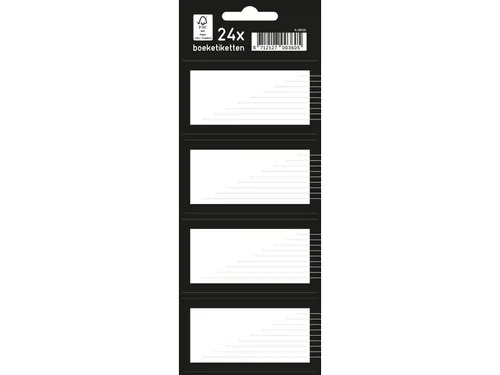 Boeketiket Kangaro 24 etiketten 6 vellen van 4 stuks zwart