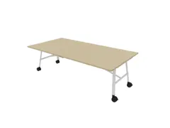 klaptafel,HxBxD 750x2400x1200mm,hoekig,4voeten wit,ovale buis