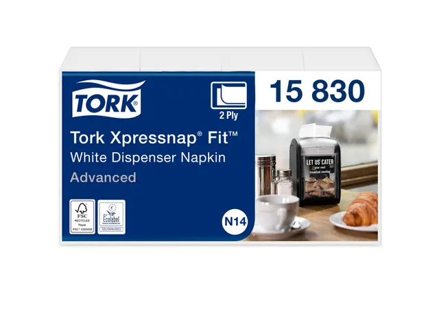 Serviette Tork 15830 Xpressnap Fit pour distributeurs 21,3x16,5cm blan