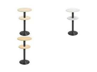 statafel,HxØ 1100x600mm,rond,schotelvoet zwart,blad esdoorn,2e blad - 2