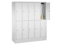 lockerkast,HxBxD 1800x1480x500mm,5x2vak.,romp RAL7021,front RAL5012