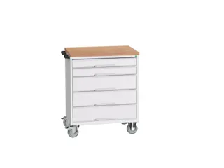 gereedschapswagen 980x800x600mm linoleum blad 5 laden RAL7035+RAL7035 - 1