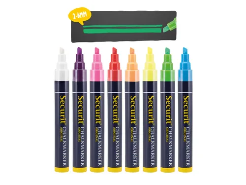 Krijtstift Securit Sma-510 Schuin Assorti 2-6mm Blister à 8st