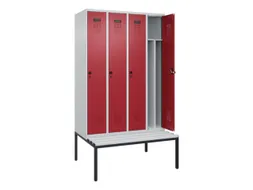 locker met bank,voor scheiding van kleding,HxBxD 2120x1200x815mm,4vak