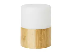 Duni bamboe LED-lamp Bright ø 7.5x10.5 cm wit 4 Stuks