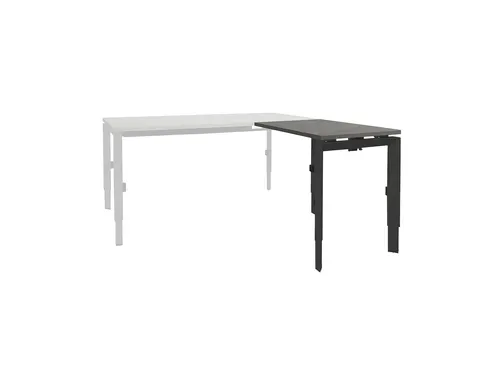 Bureau Linesto N3 aanbouwtafel 120x60cm logan eiken 25mm zwart