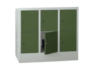 lockerkast,HxBxD 855x900x500mm,3x2vakken,RAL7035,front RAL6011 - 3