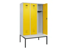 locker met bank,HxBxD 2120x1200x815mm,3vak,vak B 400mm,cilinderslot
