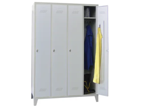 lockerkast,HxBxD 1850x1200x500mm,4vak,RAL7035,front RAL7035