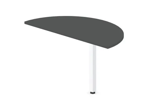 aanbouwtafel,i.h.v.,HxBxD 720-840x1200x600mm,halfrond,MS-donkergrijs