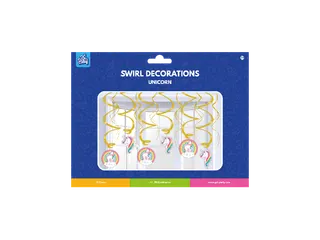 Hangdecoratie 70cm Party Swirl Unicorn 12 stuks - 3