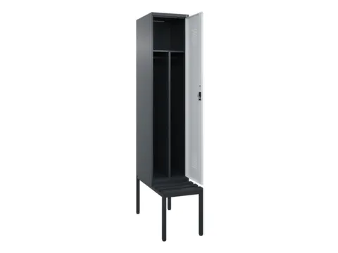locker met bank,voor scheiding van kleding,HxBxD 2120x400x815mm,1vak