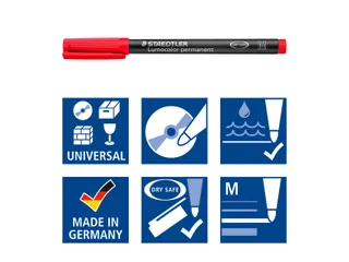 Viltstift Staedtler OHP Lumocolor 317 Medium 1.0mm Assorti 4 stuks - 5