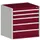 ladekast HxBxD 800x800x525mm 5laden romp RAL7035 front RAL3004
