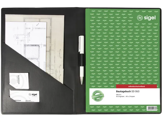 Porte-blocs version cuir noir A4