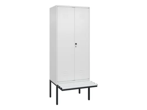 PBM-locker met bank,HxBxD 2120x800x815mm,2vak,vak B 400mm,draaigrendel