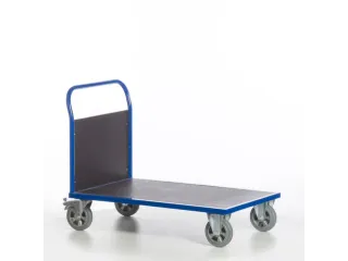 Platformwagen 1000kg Laadvlak Lxb 1200x800mm 1 Kopwand Ral 5010 - 2