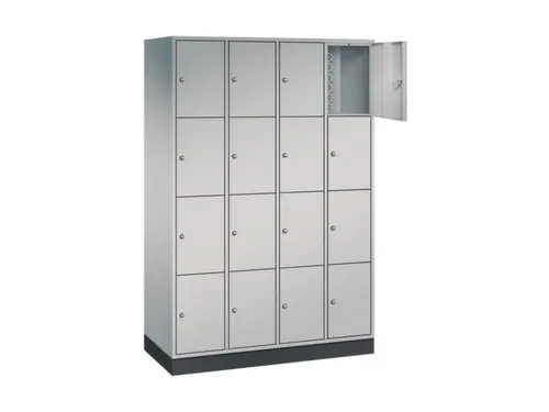 lockerkast,HxBxD 1950x1220x500mm,4x4vakken,cil.-slot,sokkel