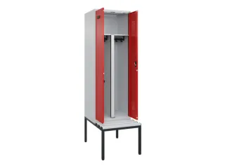PBM-locker met bank,HxBxD 2120x600x815mm,2vak,vak B 300mm - 1