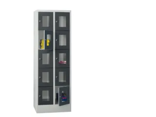 lockerkast,HxBxD 1850x600x500mm,2x5vakken,RAL7035,front RAL7016 - 2