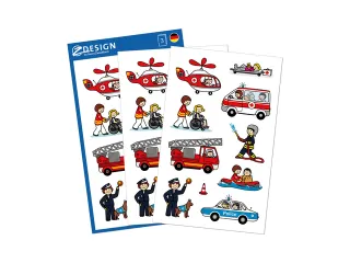 papieretiket Z-design Kids pakje a 3 vel brandweer/politie - 3